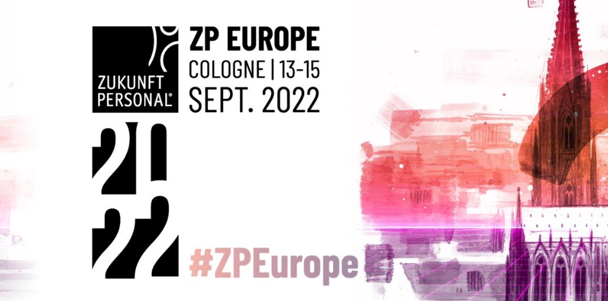 ZPE22_MIT Sie sehen eine Zeichnung des Kölner Dom. Ergänzend finden Sie die Veranstaltungsinformationen der Zukunft Personal Europe auf dem Bild. M.I.T wird vom 13. bis zum 15. September vor Ort sein.