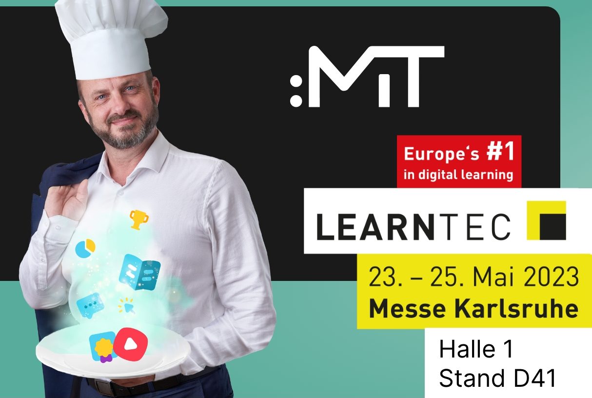 Newsletterbanner_MIT_Vorschau Sie sehen Bernhard Pannholzer als E-Learning Koch. Er lädt Sie zu einer humorvollen Reise zum Rezept für das perfektee E-Learning auf der LEARNTEC 2023 ein.