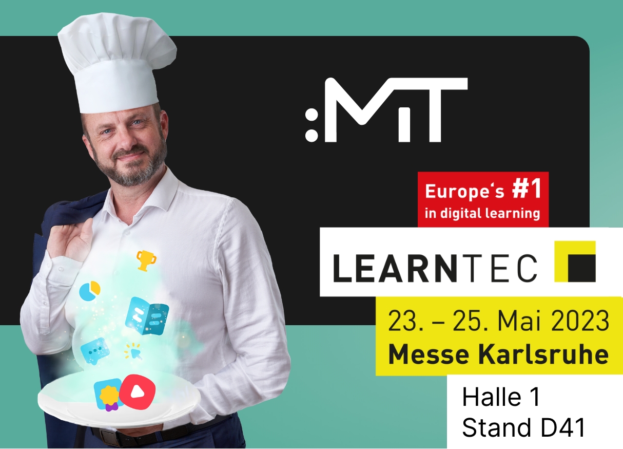 Sie sehen Bernhard Pannholzer als E-Learning Koch. Er lädt Sie zu einer humorvollen Reise zum Rezept für das perfektee E-Learning auf der LEARNTEC 2023 ein.