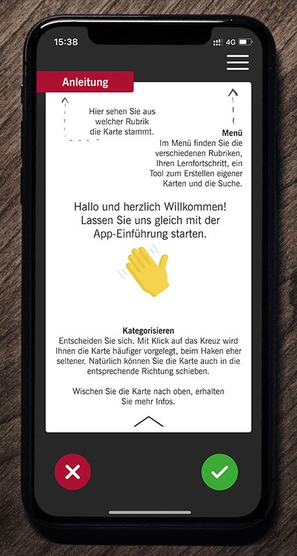 Screen_Lernkarten Sie sehen einen Screen zum Thema Lernkarten