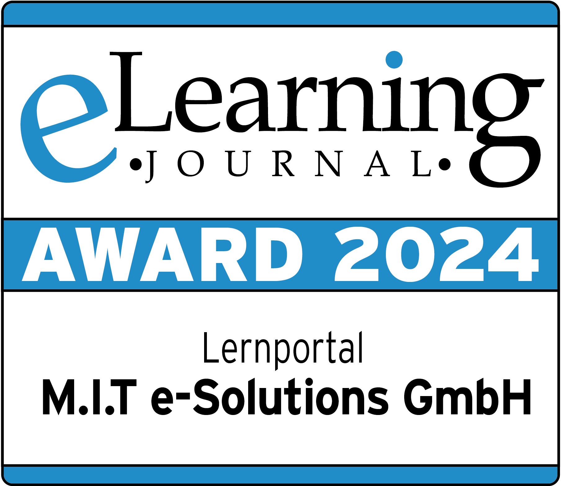 eLJ_AWARD2024_Lernportal_MIT Auszeichnung eLearning Journal Award 2024 - Kategorie: Lernportal
