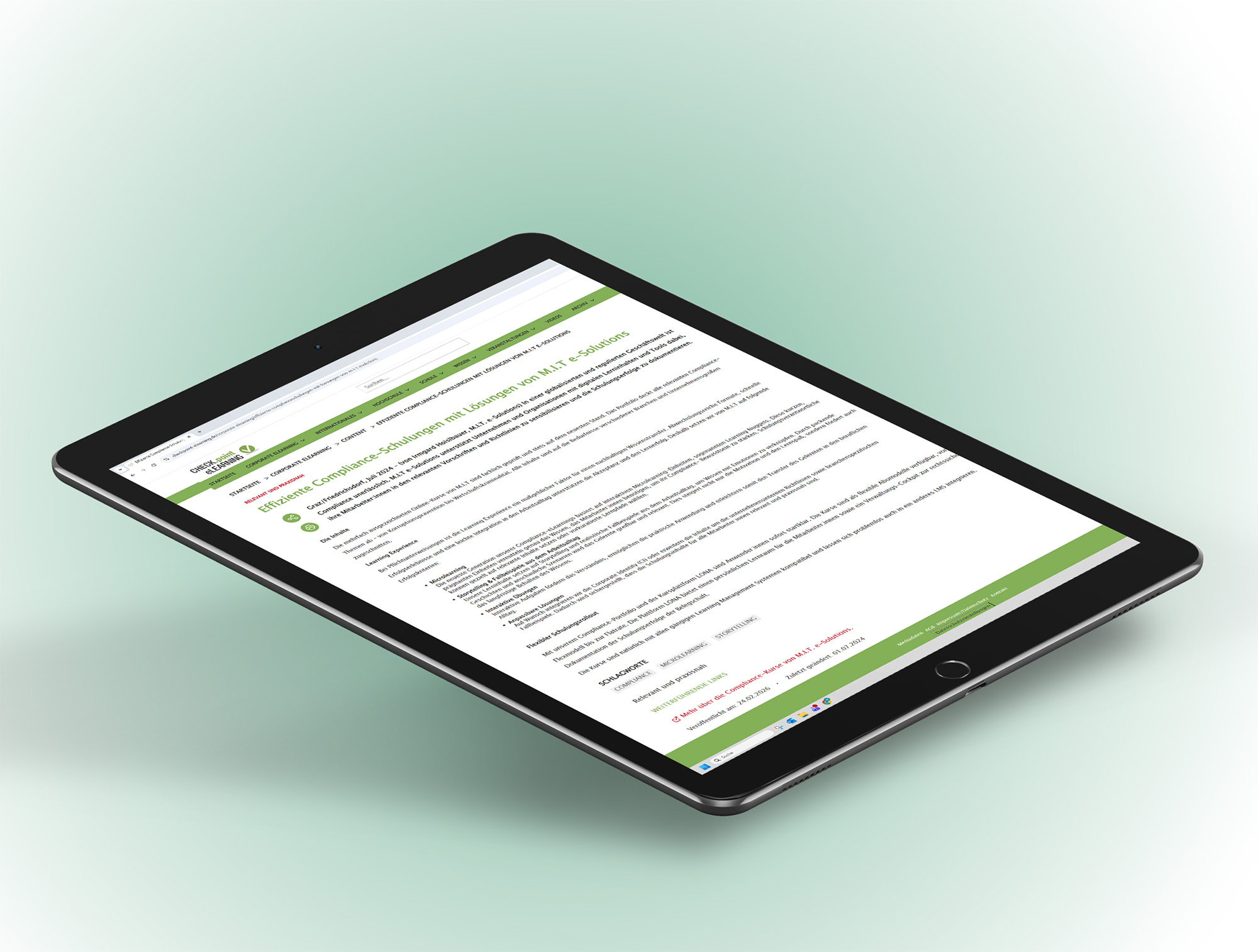 Pressemitteilung "Effiziente Compliance-Schulungen"