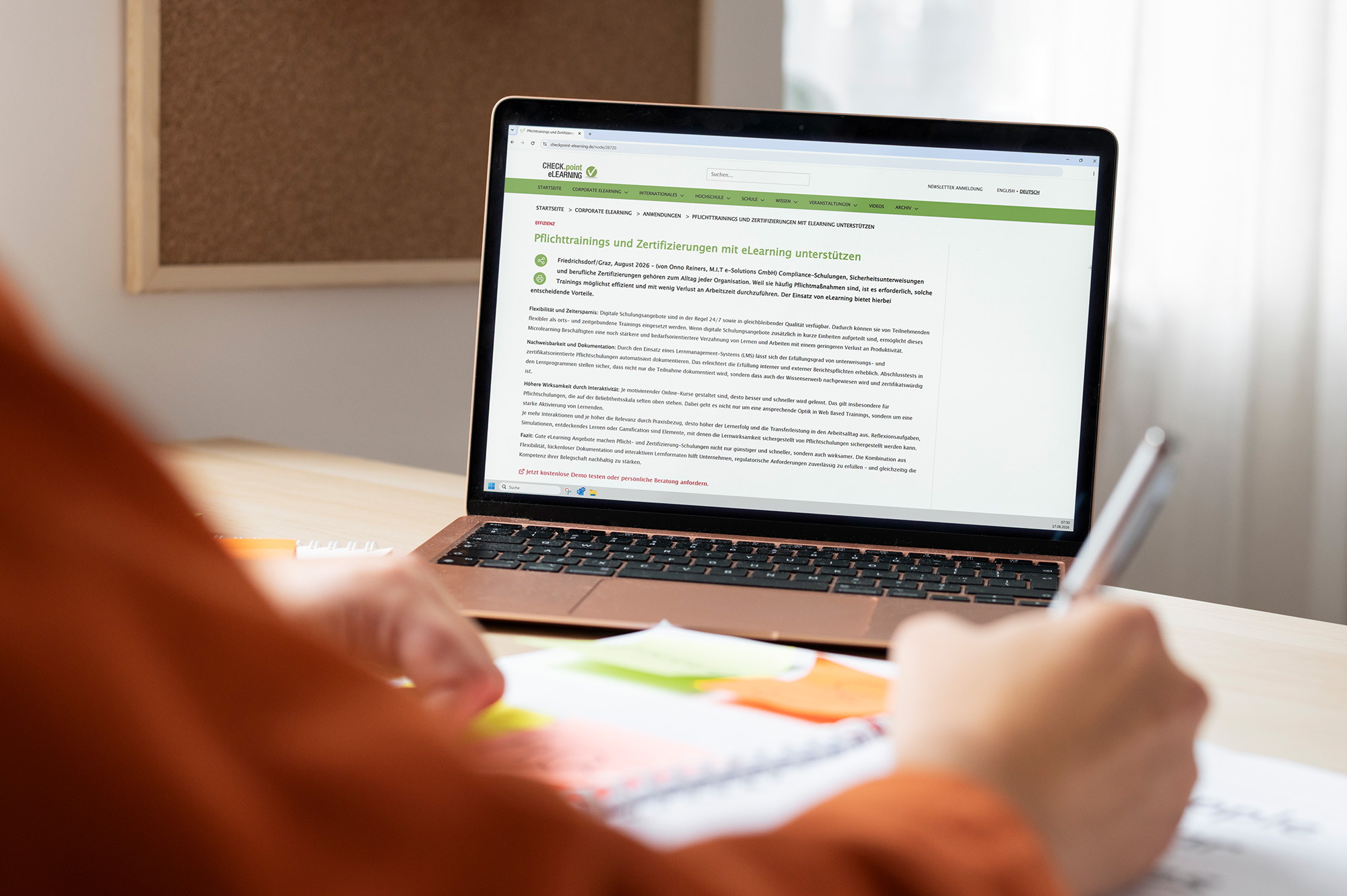 Pressemitteilung im Check.point eLearning "Pflichttrainings und Zertifizierungen mit eLearning unterstützen"